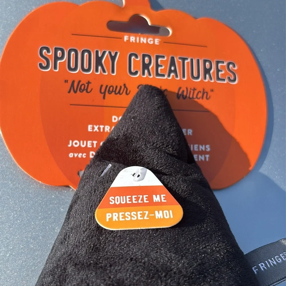 Spooky creatures Halloween witches hat dog toy New